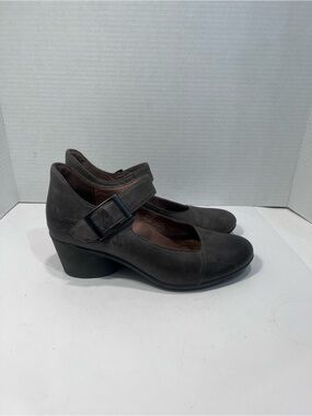 Dansko Mary Jane Block Heel Pumps - Charcoal Gray